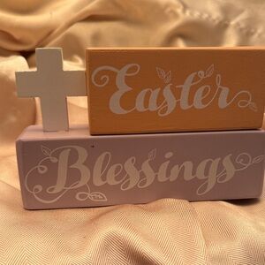 Easter Blessings Home decor Wooden Blocks with Cross, by Divinity boutique